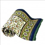 Queen Indian Jaipuri Quilt / Razai Cotton Hand-Block Floral Design 60*90 Inch